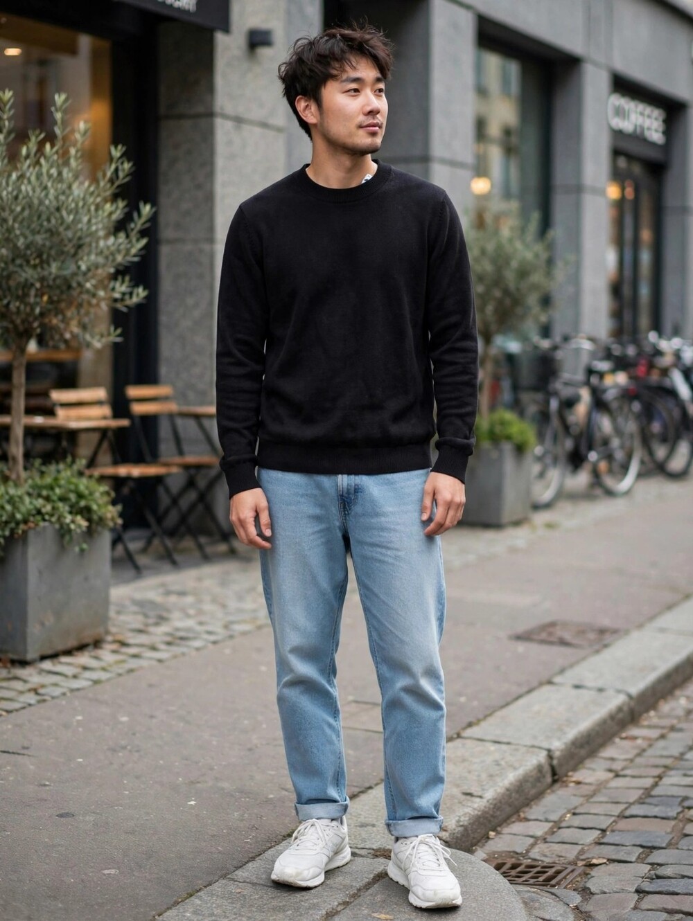 Topman Men's Black Knit Crewneck Sweater | Size XS